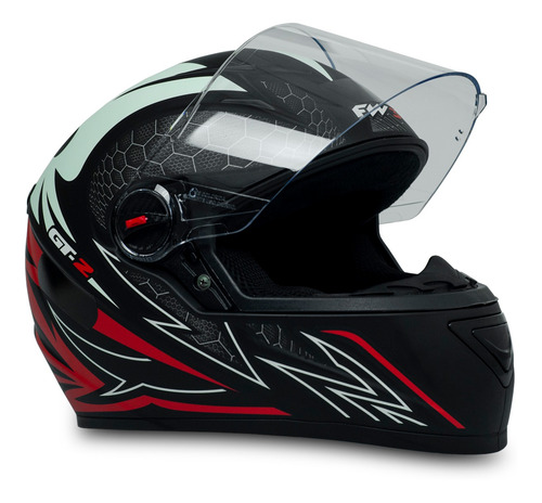 Imagem 2 de 5 de Capacete Para Moto Fw3 Gt2 Branco Vermelho Fosco Tamanho 60