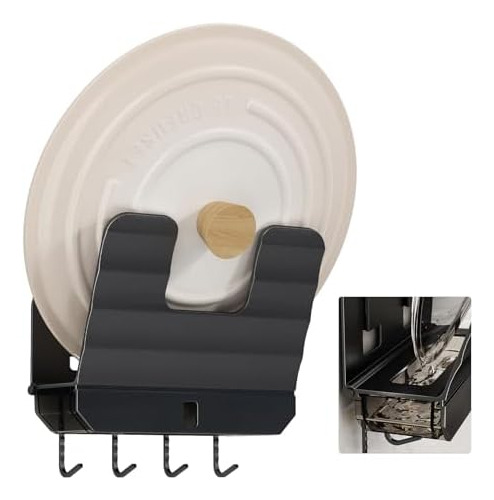 Soporte De Pared Para Tapas De Olla Con Caja De Drenaje, Org