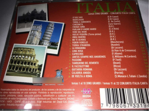 Conjunto Italia Canta Dino Grandi 22 Temas Cd Nuevo Cer