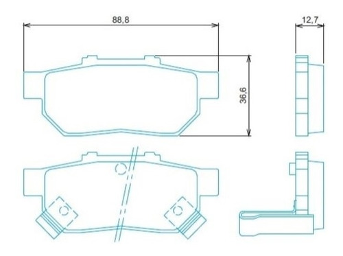 Pastilha Freio Traseiro Honda Fit 1.4 1.5 09/ Jurid Hq2281a