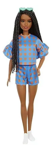 Muñeca Barbie Cabello Trenzado Modelo Fashionistas #123