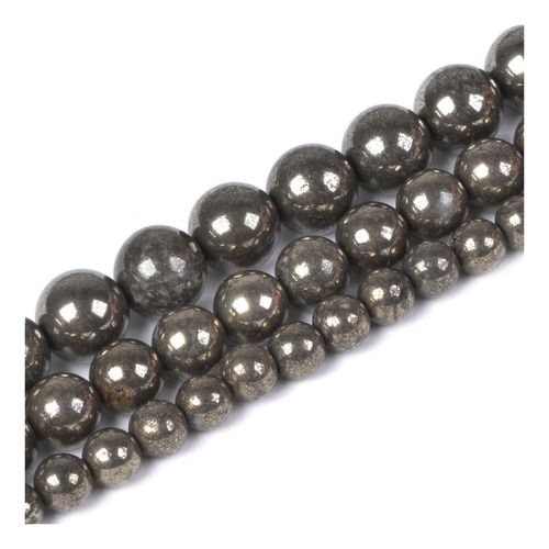 Pyrite 10 Mm Gemstone Redondeo Cuentas De Hilo Suelto Para