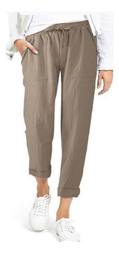 Pantalones Holgados De Lino De Algodón Para Mujer