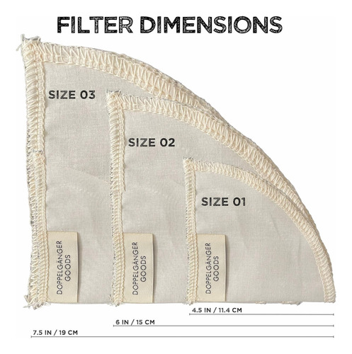 (paquete De 2) Filtros De Cono Reutilizables De Algodó...
