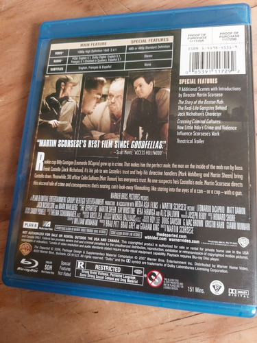 Los Infiltrados ( The Departed) / Leonardo Dicaprio Blu-ray (Usado)