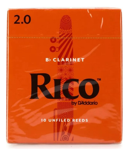 Rico Rca1020 Cañas Clarinete Bb  2.0  - Sib Caja 10 Piezas