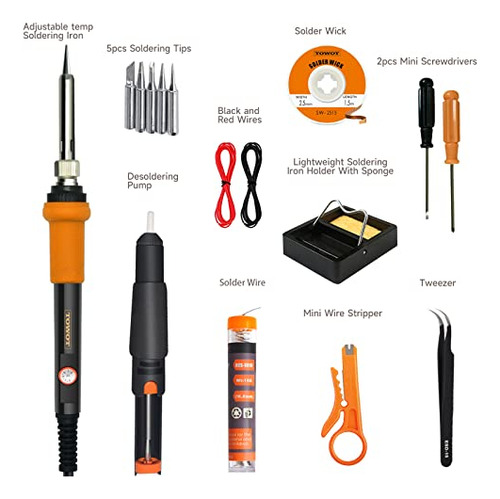 Kit De Soldador, Soldador Electrónico De 60w Temperatu...