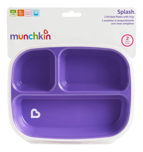 Imagem 7 de 8 de Kit Pratinho Infantil Munchkin Com Divisória Blw Envio 24h