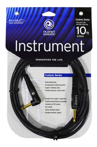 Cable Para Instrumento De 3 Metros Planet Wave Pw-gra-10