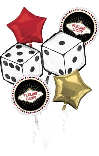 Set De Globos, Casino/suerte, 5 Globos, Fiesta, Arreglo