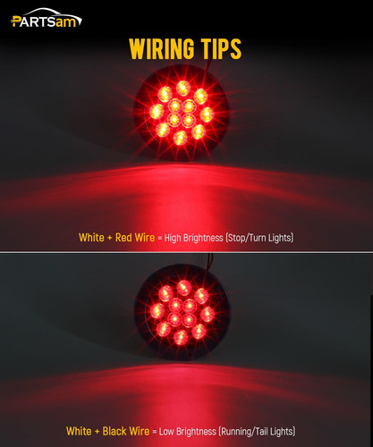 Partsam Led Retraje Reaca Leches Lens Led De 4 Pulgadas, 2 U