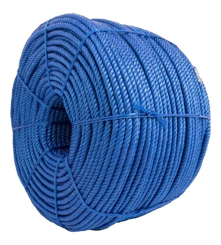 Cuerda Cable Polipropileno 6mm 4 Cabos Bobina Azul 24 Kg