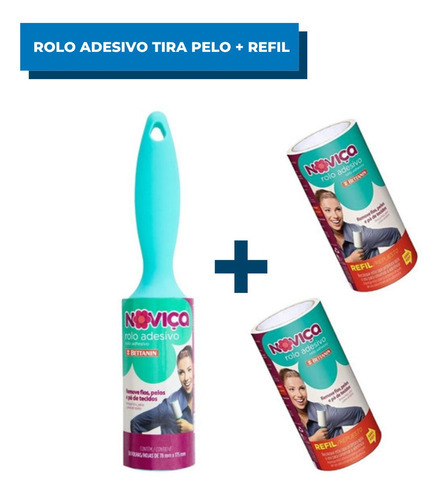 Kit C/3 Refis Rolinho Adesivo Rolo Tira Pelos Pet Fiapos