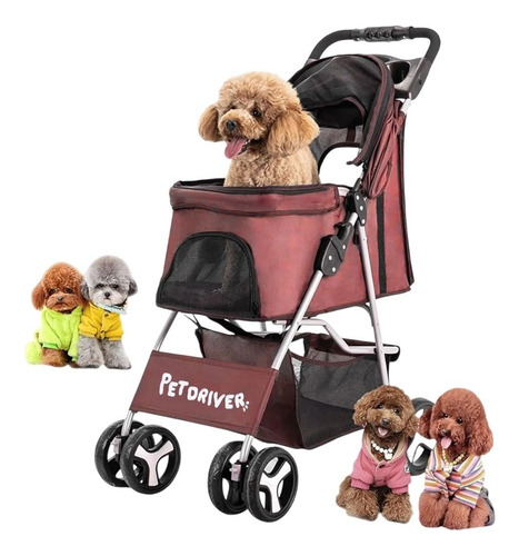 Cohe Para Perros De 4 Ruedas Marca Pet Driver Color Rojo