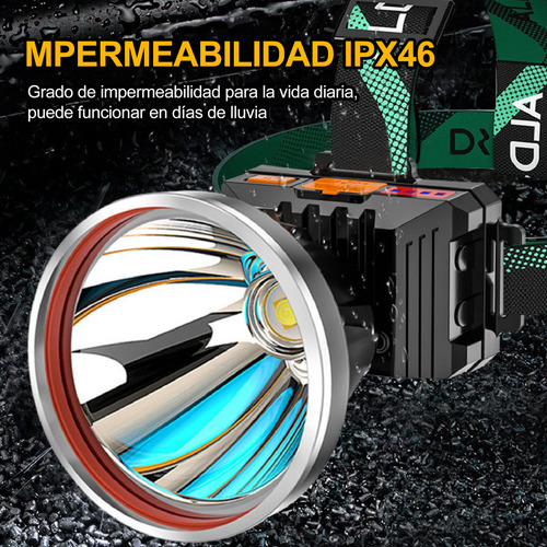 ////lámpara Tipo Minero Recargable Potente De Cacería Luz Bl