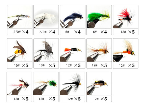 Conjunto De Iscas De Pesca Com Mosca, Presente De 66 Peças