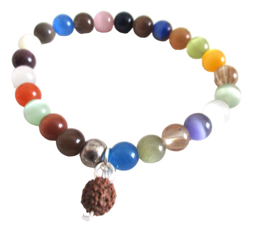 Vishudi Pulsera Esferas Cuarzo Ágatas Colores 