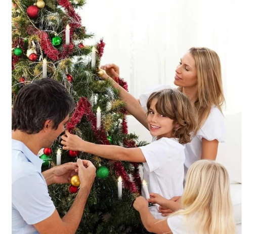 20 Luces Led Con Forma De Vela Para Árbol De Navidad Con Cli