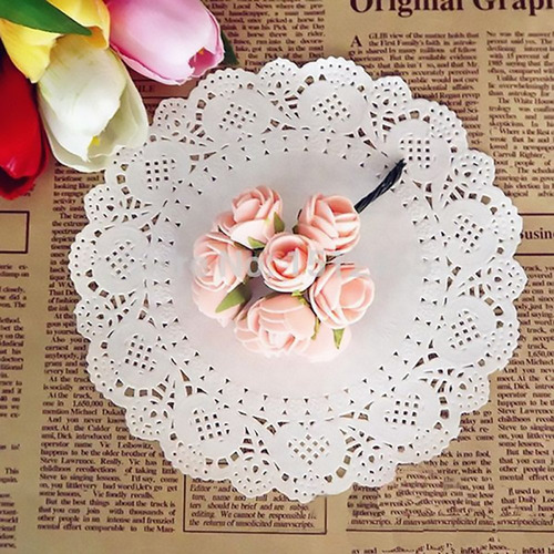 Decora 180 Piezas Redondas Blanca Tapetes De Encaje De Papel