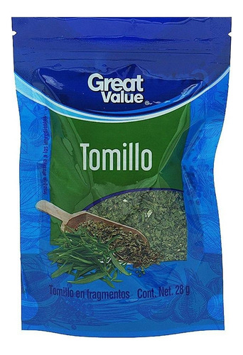10 Pzas Sazonador De Tomillo Great Value En Fragmentos 28 G