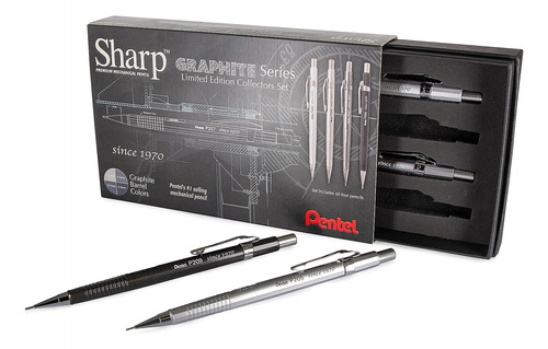 Caja Pentel Sharp De Edición Limitada, Gris Grafito (0.3,...