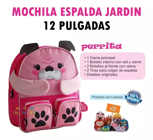 Mochila Infantil Jardin Animalitos Espalda Escolar Niño 8197