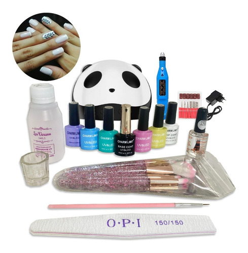 Kit Inicial Manicura X14 Semipermanente Esmalte Cabina Torno