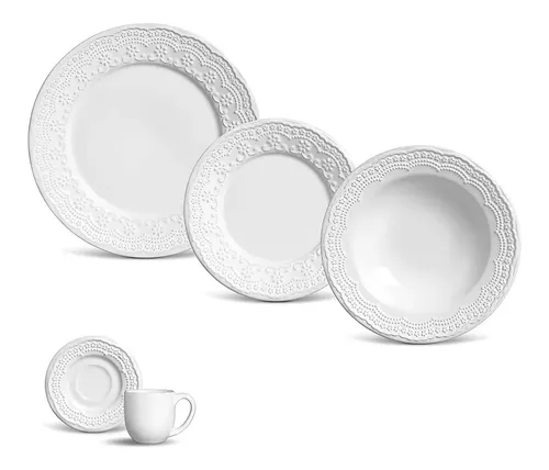 Aparelho De Jantar ​20 Peças Madeleine Branco Liso