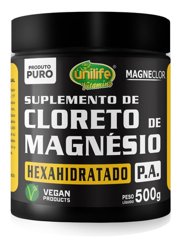 Cloreto De Magnésio Hexahidratado Pa Suplemento Unilife 500g
