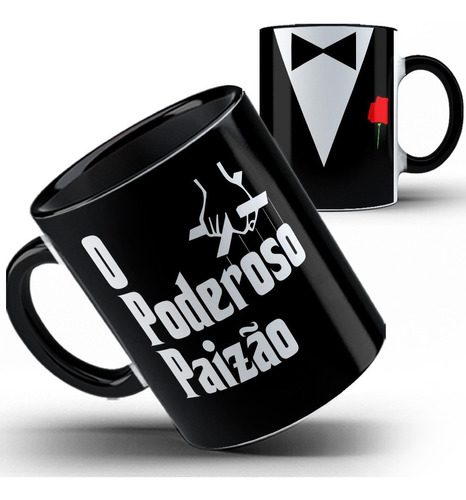 Caneca Preta Smolking Poderoso Paizão Pai Papai