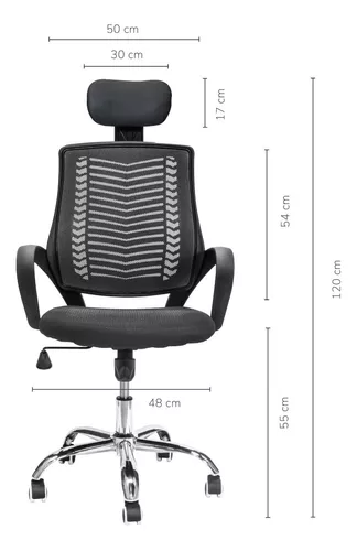 Silla Ejecutiva con Respaldo Reclinable Negra Mesh Oficina