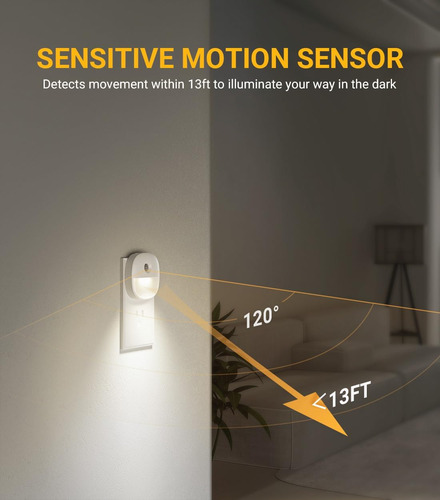 Luz Nocturna Con Sensor De Movimiento Y Ajuste De Brillo