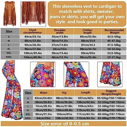 Conjunto De Disfraces De 60 Y 70 Mujeres, Traje Hippie ...