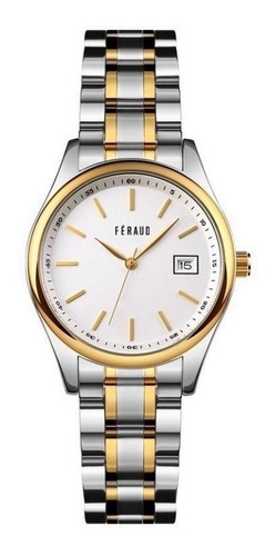 Reloj Feraud Mujer Acero Plateado Dorado Fecha F5556 Lsld