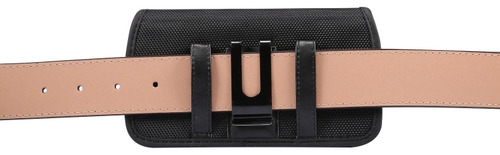 Funda Negra De Cuero Tipo Riñonera Para Hombre