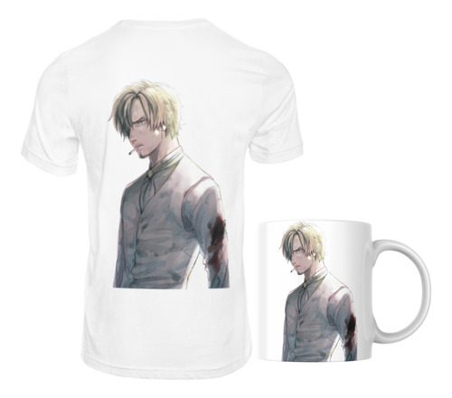  Remera Sanji One Piece Combo Con Taza Ceramica A Eleccion 