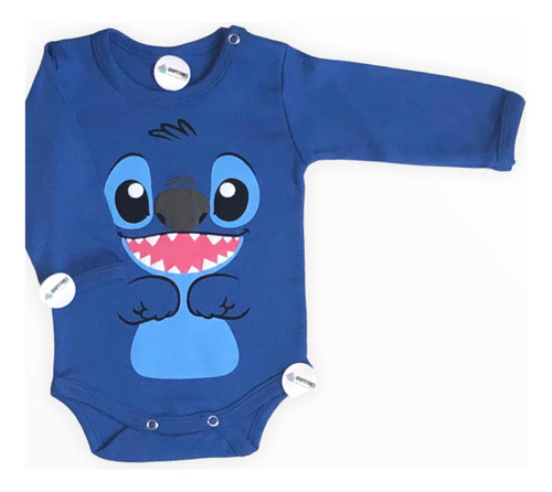 Body Bebé Stitch Manga Larga Algodón Estampados