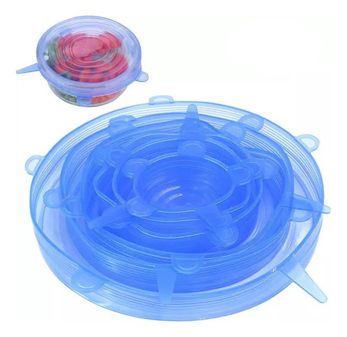 A Tapas Elásticas De Silicona Reutilizables De 6 Piezas For