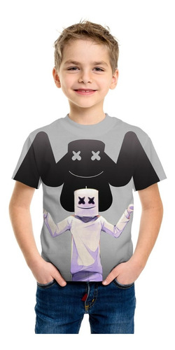 Polera Niño Dj Marshmello Full 3d Impresión Digital 