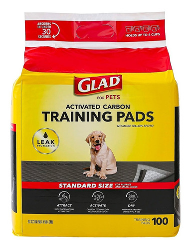 Glad Tapetes Absorbentes Para Mascotas Carbón Activado 100pz