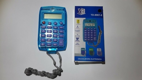 Calculadora Eletrônica 08 Dígitos Xh-8961-8 De Bolso Cordão Cor Variado