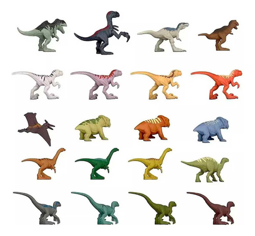 Pacote múltiplo de Jurassic World X20 Mini Dinossauros Orig Mattel