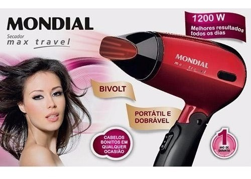 Imagen 3 de 4 de Secador De Pelo Mondial Sc-10 Max Travel 1200w Plegable