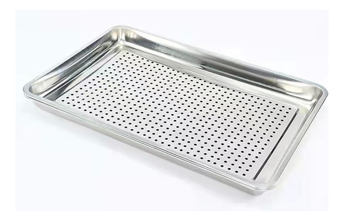Charola Rectangular Perforada De Aluminio 33x45cm 6 Piezas