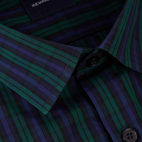 Camisa Hombre Kevingston York Escocesa Poplin Azul-verde