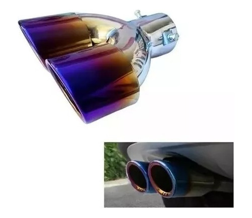 Cola De Escape Auto Doble Ionizado Tuning Universal