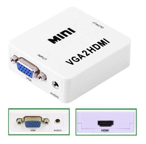 Conversor Convertidor Adaptador Vga A Hdmi Audio Cable Usb