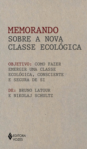 Livro Memorando Sobre A Nova Classe Ecológica