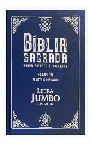 Bíblia Arc | Harpa | Lt Jumbo | Coverbook | Compacta | Azul, De Almeida Revista E Corrigida. Editora Cpp Em Português