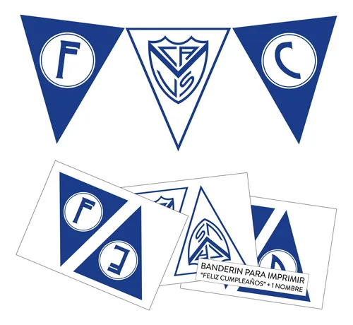 comprar Banderín Imprimible Feliz Cumpleaños Velez + Nombre